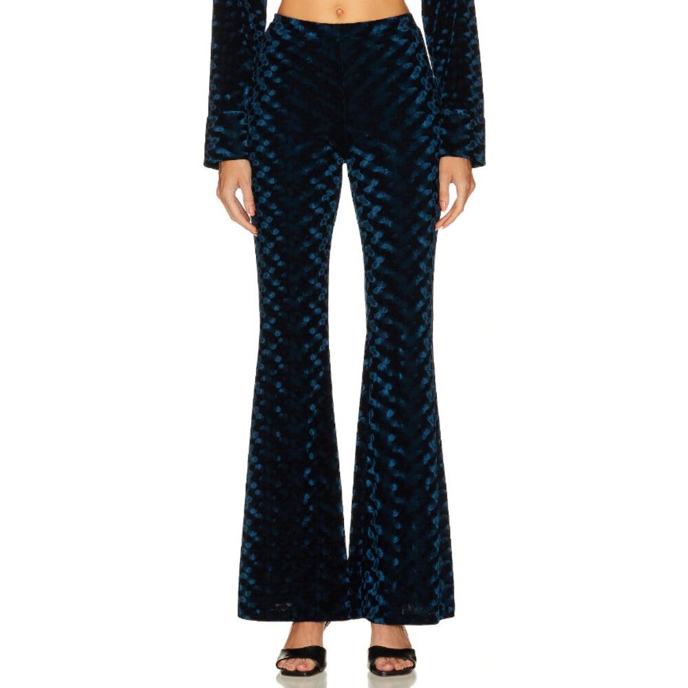Diane Von Furstenberg 'Ruthette' Blue Velvet Pants Size L
